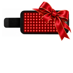 Nuovaluce Red Infrared Light Heating Pad with red and gold holiday bow